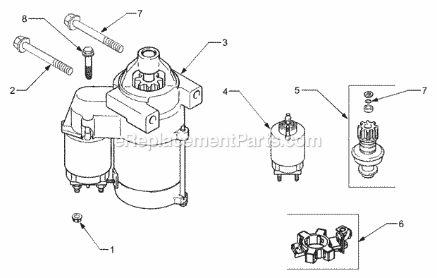 Starting System Kh-25-098-09-S Diagram and Parts List for 3204 14A-641-100 Cub Cadet Lawn Tractor